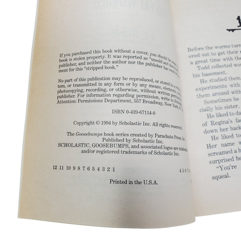 Go Eat Worms! (Goosebumps) - Mass Market Paperback By Stine, R.L. - Picture 3 of 3